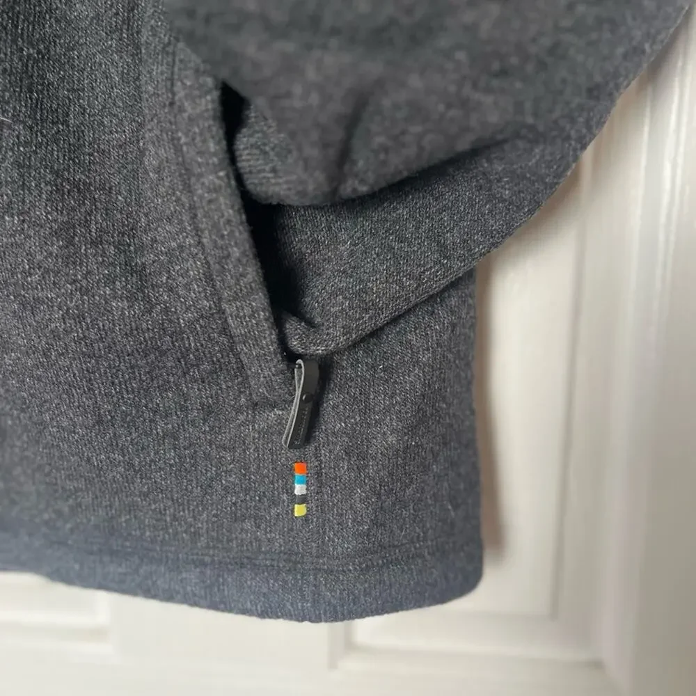 SmartWool Echo Lake Full Zip Fleece Lined Jacket Mens Medium Charcoal Gray
